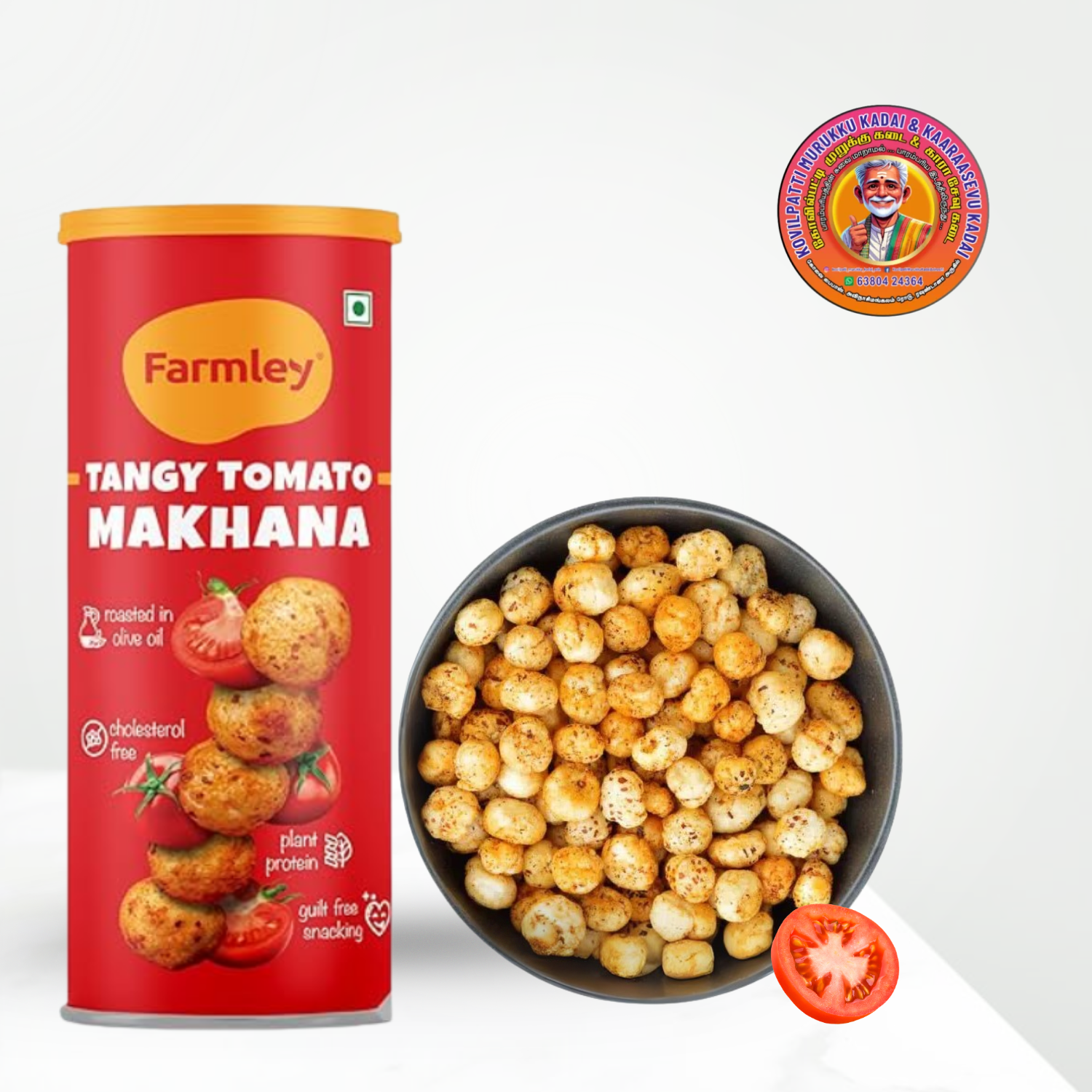Tangy Tomato Makhana | தக்காளி மக்கானா – 55g – Farmley