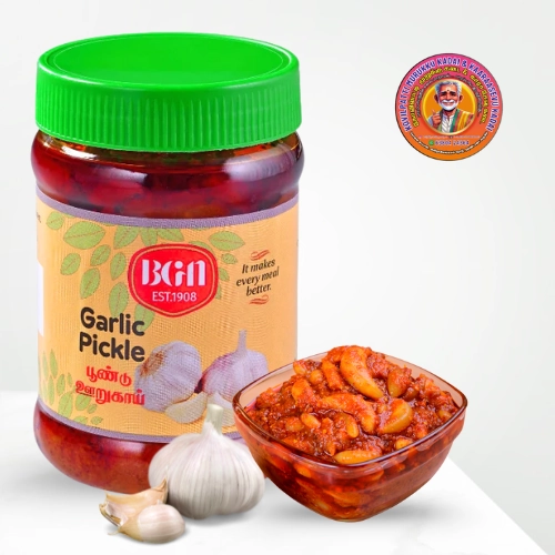 Garlic Pickle | பூண்டு ஊறுகாய் – 300g – BG Naidu, Trichy